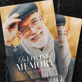 In Loving Memory Modern Elegant Photo Memorial Anteckningskort