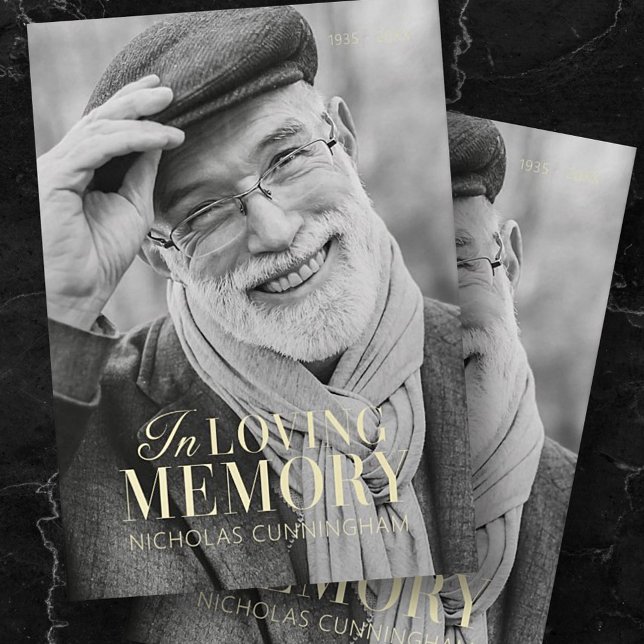 In Loving Memory Modern Elegant Photo Memorial Anteckningskort (Skapare uppladdad)