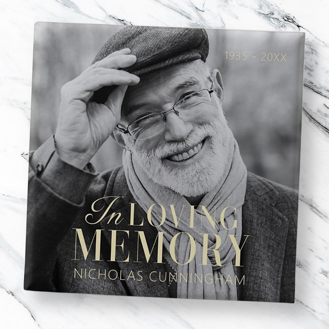 In Loving Memory Modern Elegant Photo Memorial Knapp (Skapare uppladdad)