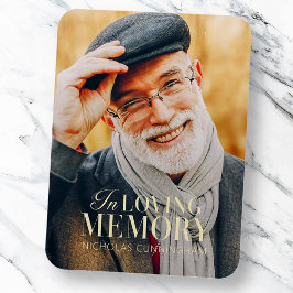In Loving Memory Modern Elegant Photo Memorial Magnet