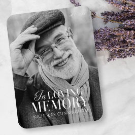 In Loving Memory Modern Elegant Photo Memorial Magnet