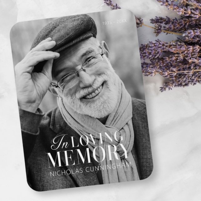 In Loving Memory Modern Elegant Photo Memorial Magnet (Skapare uppladdad)