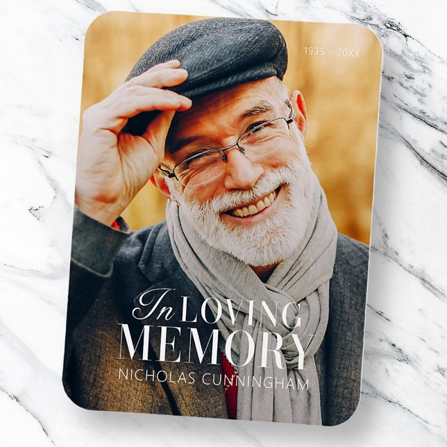 In Loving Memory Modern Elegant Photo Memorial Magnet (Skapare uppladdad)