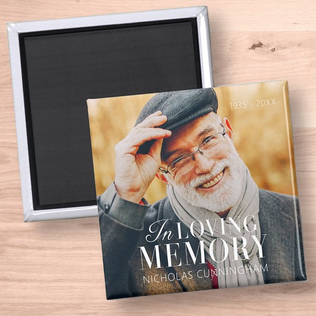 In Loving Memory Modern Elegant Photo Memorial Magnet (Skapare uppladdad)