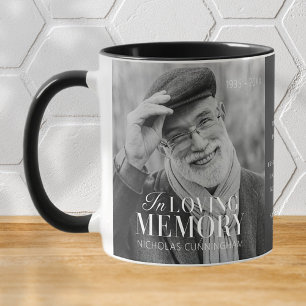 In Loving Memory Modern Elegant Photo Memorial Mugg