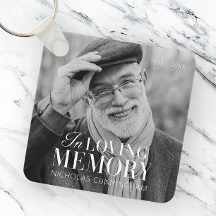 In Loving Memory Modern Elegant Photo Memorial Nyckelring