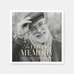 In Loving Memory Modern Elegant Photo Memorial Pappersservett
