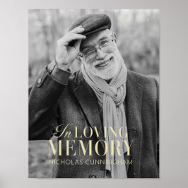 In Loving Memory Modern Elegant Photo Memorial Poster