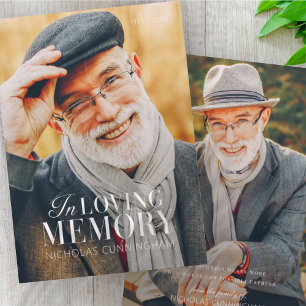In Loving Memory Modern Elegant Photo Memorial Tack Kort