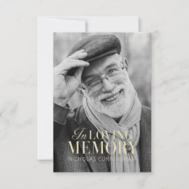 In Loving Memory Modern Elegant Photo Memorial Tack Kort