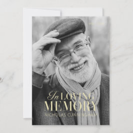 In Loving Memory Modern Elegant Photo Memorial Tack Kort