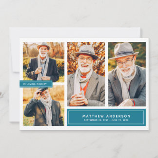 In Loving Memory Modern Färg Photo Tack Anteckningskort