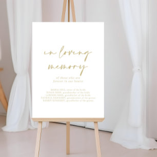 In Loving Memory Modern Guld Elegant Sign Poster