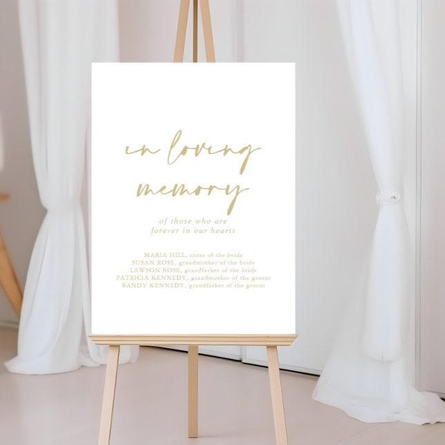 In Loving Memory Modern Guld Elegant Sign Poster (Skapare uppladdad)