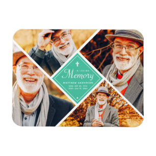 In Loving Memory Modern Kor Multi Photo Magnet