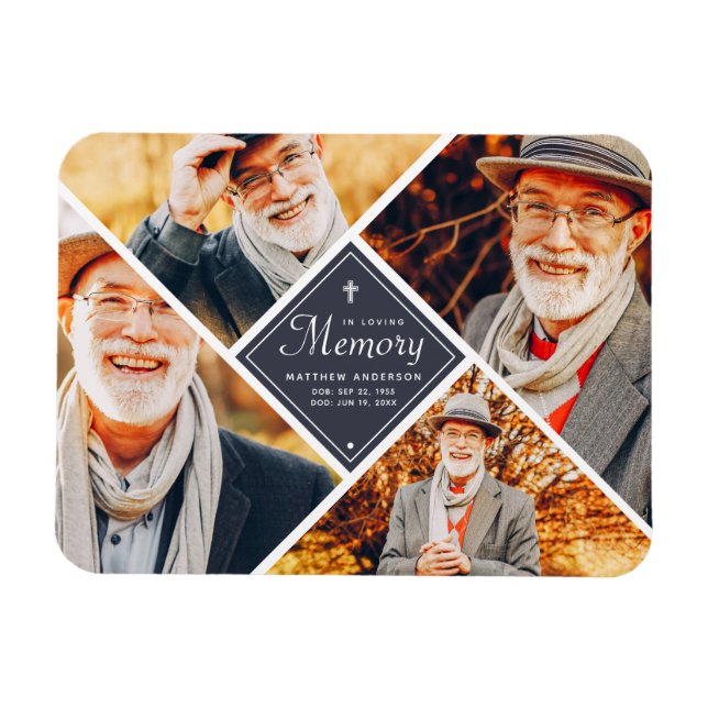 In Loving Memory Modern Kor Multi Photo Magnet (Horisontell)