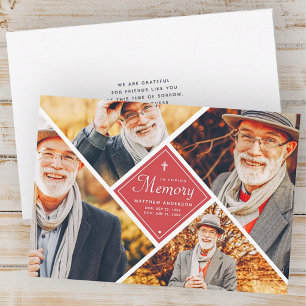 In Loving Memory Modern Kor Multi Photo Tack Kort
