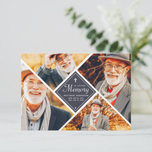 In Loving Memory Modern Kor Multi Photo Tack Kort