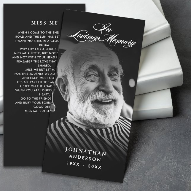In Loving Memory Modern Memorial Photo Bookmark (Skapare uppladdad)