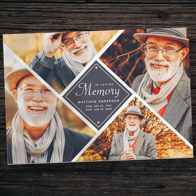 In Loving Memory Modern Multi Photo Tack Kort (Skapare uppladdad)