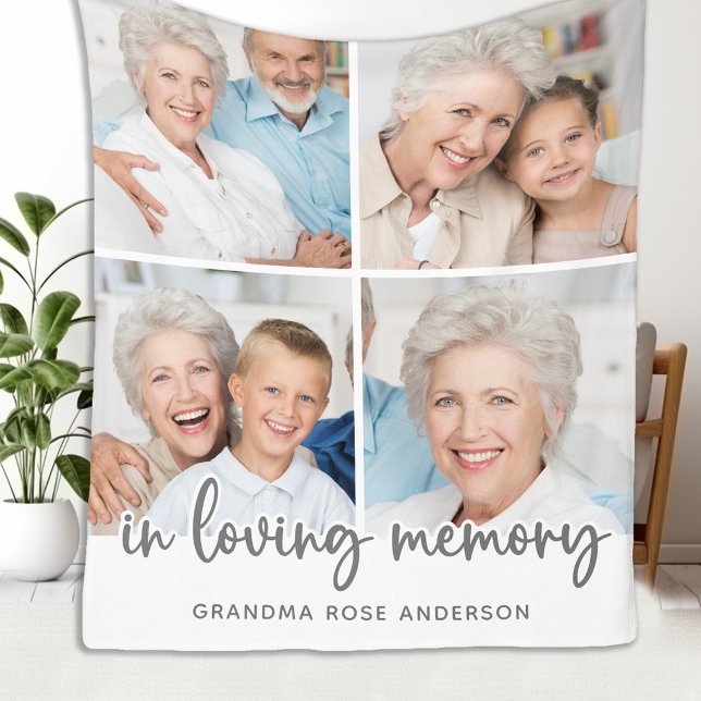 In Loving Memory Modern Photo Collage Fleecefilt (Skapare uppladdad)