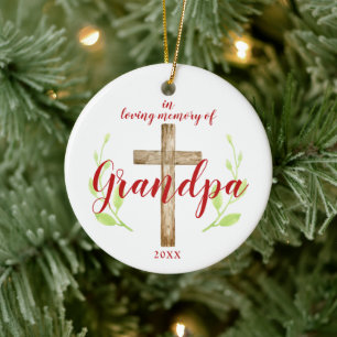 In Loving Memory of Grandpa Personlig Kor Julgransprydnad Keramik