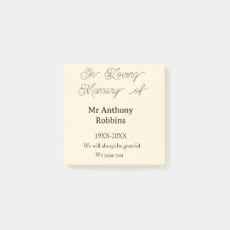 In Loving memory of name funeral memory keepsake Post-it Block