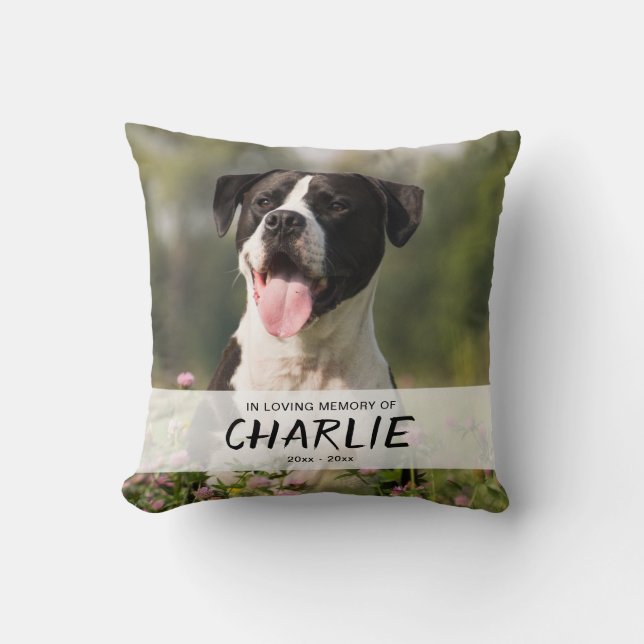 In Loving Memory of Pet Personlig Namn Photo Kudde (Framsida)
