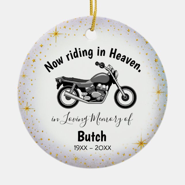 In Loving Memory | Personalized Motocycle Ornament (Framsidan)