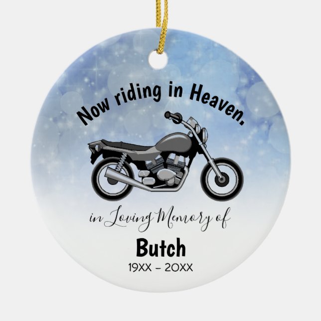 In Loving Memory Personalized Motorcycle Ornament (Framsidan)