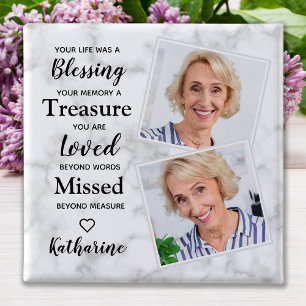In Loving Memory Personlig Photo Memorial Butto Knapp