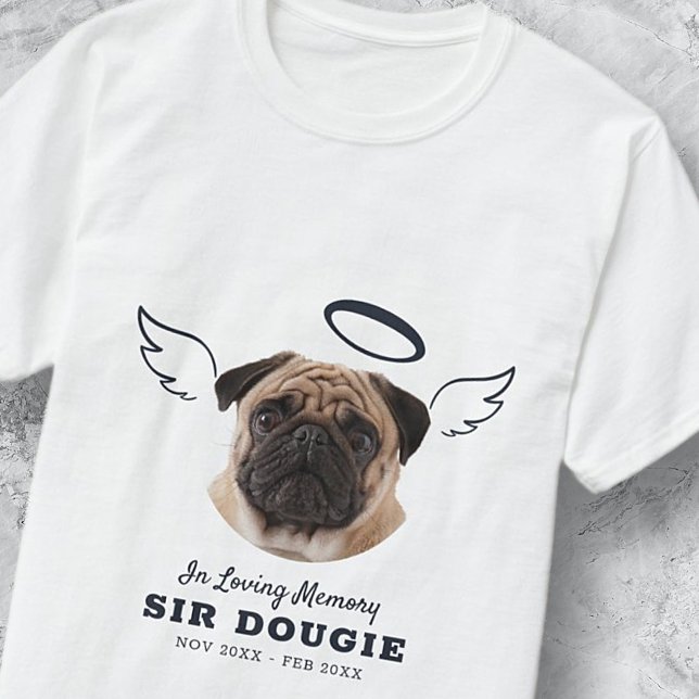 In Loving Memory Pet Angel Vingar Photo Memorial T Shirt (Skapare uppladdad)