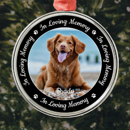 In Loving Memory Pet-förlust Photo Pet Memorial Julgransprydnad Metall