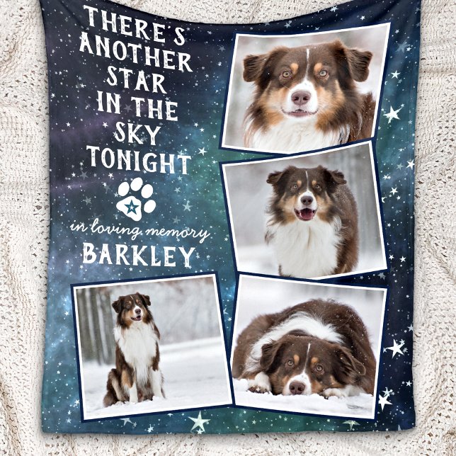 In Loving Memory Pet Hund Memorial Photo Collage Fleecefilt (Skapare uppladdad)
