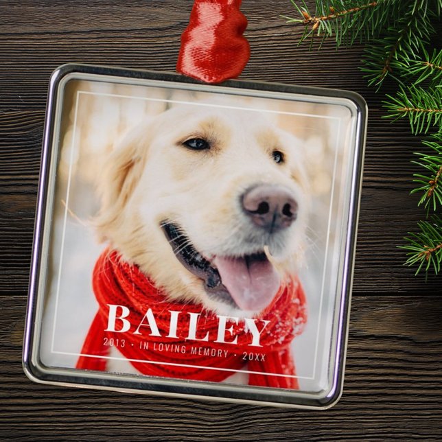 In Loving Memory Pet Memorial Framed Photo Julgransprydnad Metall (Skapare uppladdad)