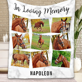 In Loving Memory Pet Memorial Horse Photo Collage Fleecefilt