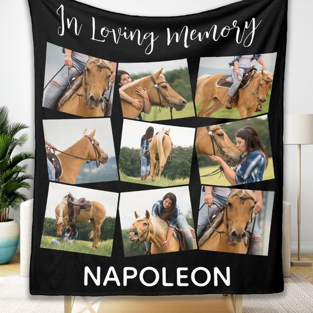 In Loving Memory Pet Memorial Horse Photo Collage Fleecefilt (Skapare uppladdad)