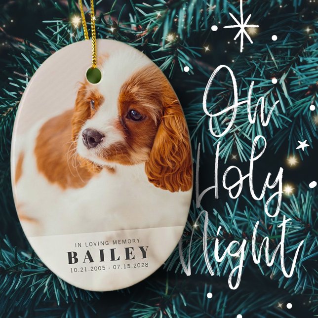In Loving Memory Pet Modern Anpassningsbar Photo Julgransprydnad Keramik (Skapare uppladdad)