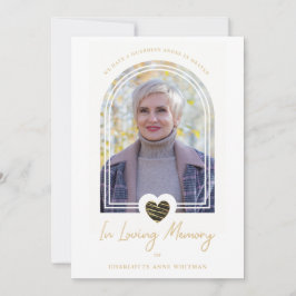 In Loving Memory Photo Black Heart Arch Effect Inbjudningar