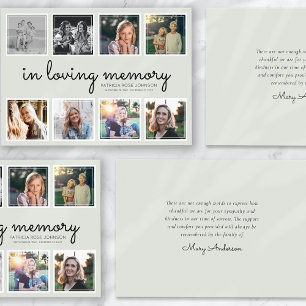 In Loving Memory Photo Collage Funeral Tack Kort