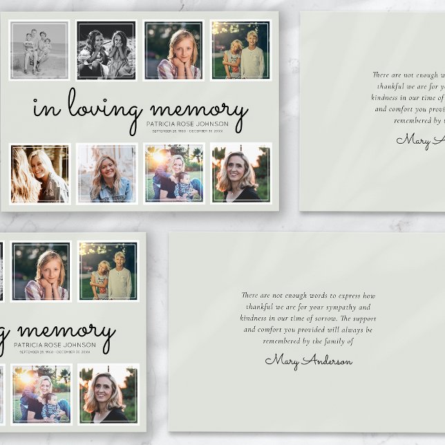In Loving Memory Photo Collage Funeral Tack Kort (Skapare uppladdad)