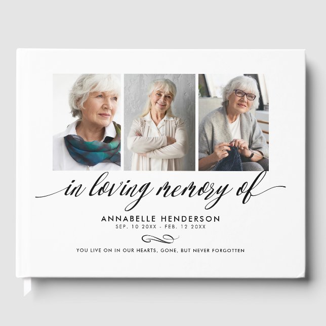 In Loving Memory Photo Collage Gästböcker (Framsida)