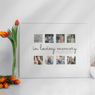 In Loving Memory Photo Collage Keepsaké Tribute Poster