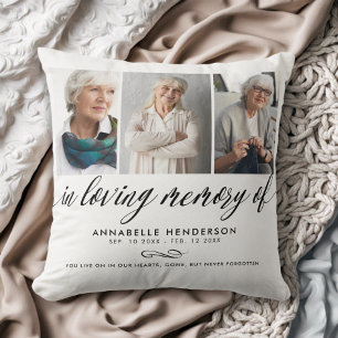In Loving Memory Photo Collage Kudde