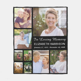 In Loving Memory Photo Collage Memorial Black Fleecefilt