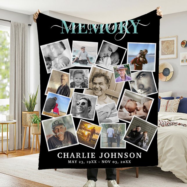 In Loving Memory Photo Collage Memorial Fleecefilt (Skapare uppladdad)