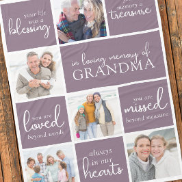 In Loving Memory Photo Collage Memorial Quote Fleecefilt