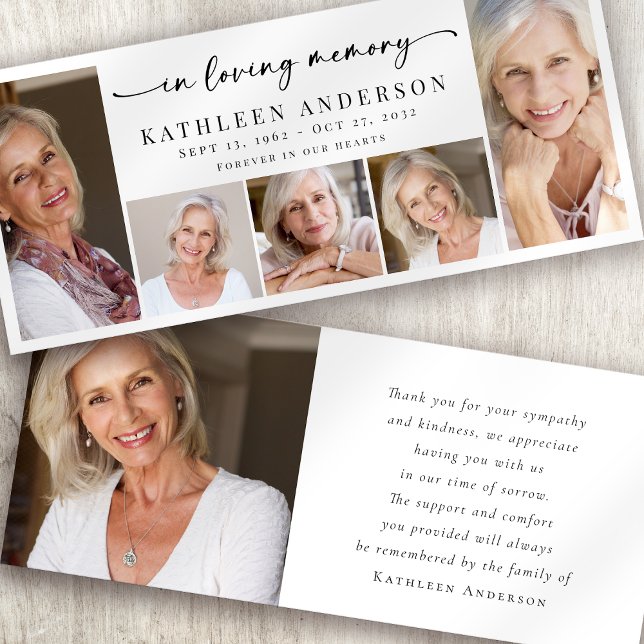 In Loving Memory Photo Collage Memorial Tack Meddelande (Skapare uppladdad)