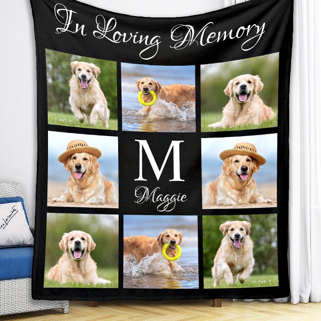 In Loving Memory Photo Collage Pet Memorial Fleecefilt (Skapare uppladdad)