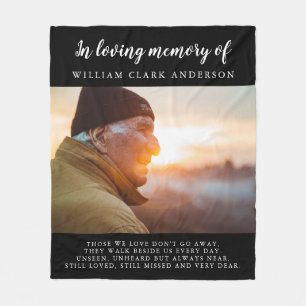 In Loving Memory Photo Dikt Tribute Blanket Fleecefilt